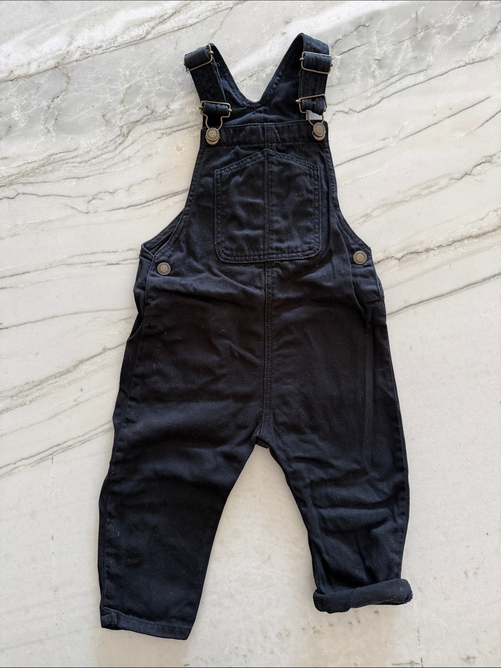 Zara Black Denim Toddler Overalls